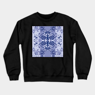 Complex Flower Pattern - Blue Crewneck Sweatshirt